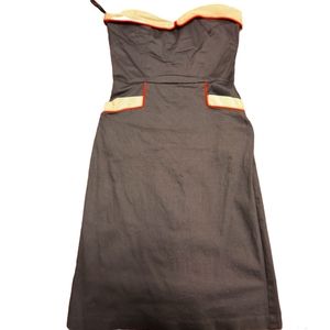 Unique Vintage Size XL Strapless Pencil Sailor Dress